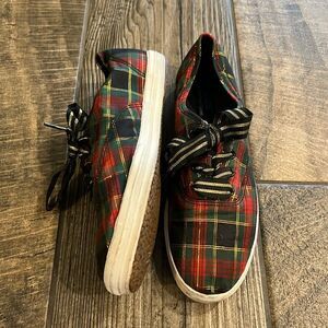 Keds red plaid sneakers